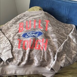 Ford Gray Camouflage Sweatshirt with Red and Blue Logo